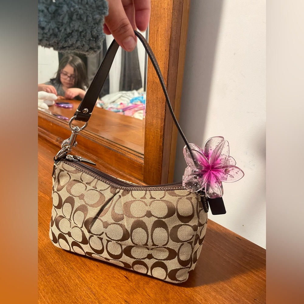 Coach Signature Tan and Brown Mini Bag - Picture 9 of 11